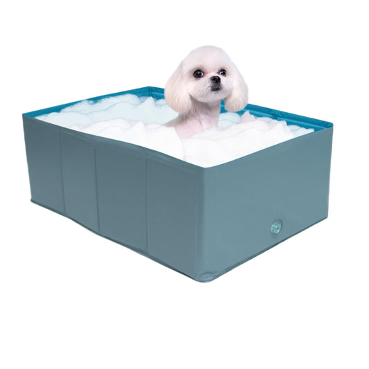 -Schwimmbecken – Faltbare quadratische Planschbecken, Planschbecken | PVC-Hundebadewanne, Duschwanne, Welpen-Waschmaschine für die häusliche Fellpflege im Innen- und Außenbereich