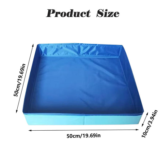 Hundepool, Planschbecken Faltbare für Hunde & Katzen, 50x50x10 cm Eckig Katzenpool, Hundebadewanne, Planschbecken ohne Aufblasen für Haustiere, Klappbar Schwimmbecken für Kleine Hunde & Katzen (A)