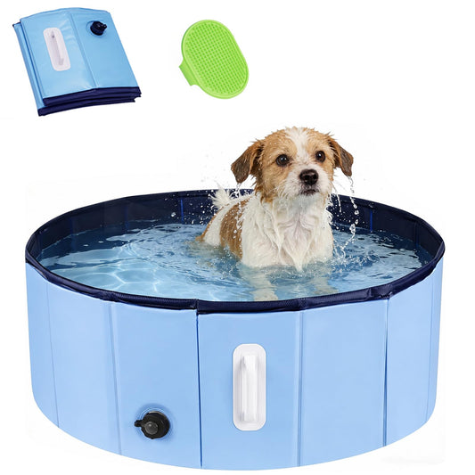 DEWEL Hundepool Faltbar Ø80 x H30 cm für kleine Hunde