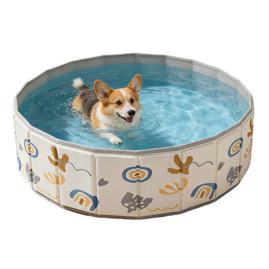 Hundepool Faltbar Für Hunde Und Katzen, Nicht Aufblasbares Planschbecken Mit Tragbarem Design, Robuster Haustierpool Für Baden Spielen Im Garten Innen Und Außen