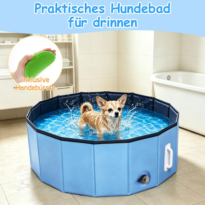 DEWEL Hundepool Faltbar Ø80 x H30 cm für kleine Hunde