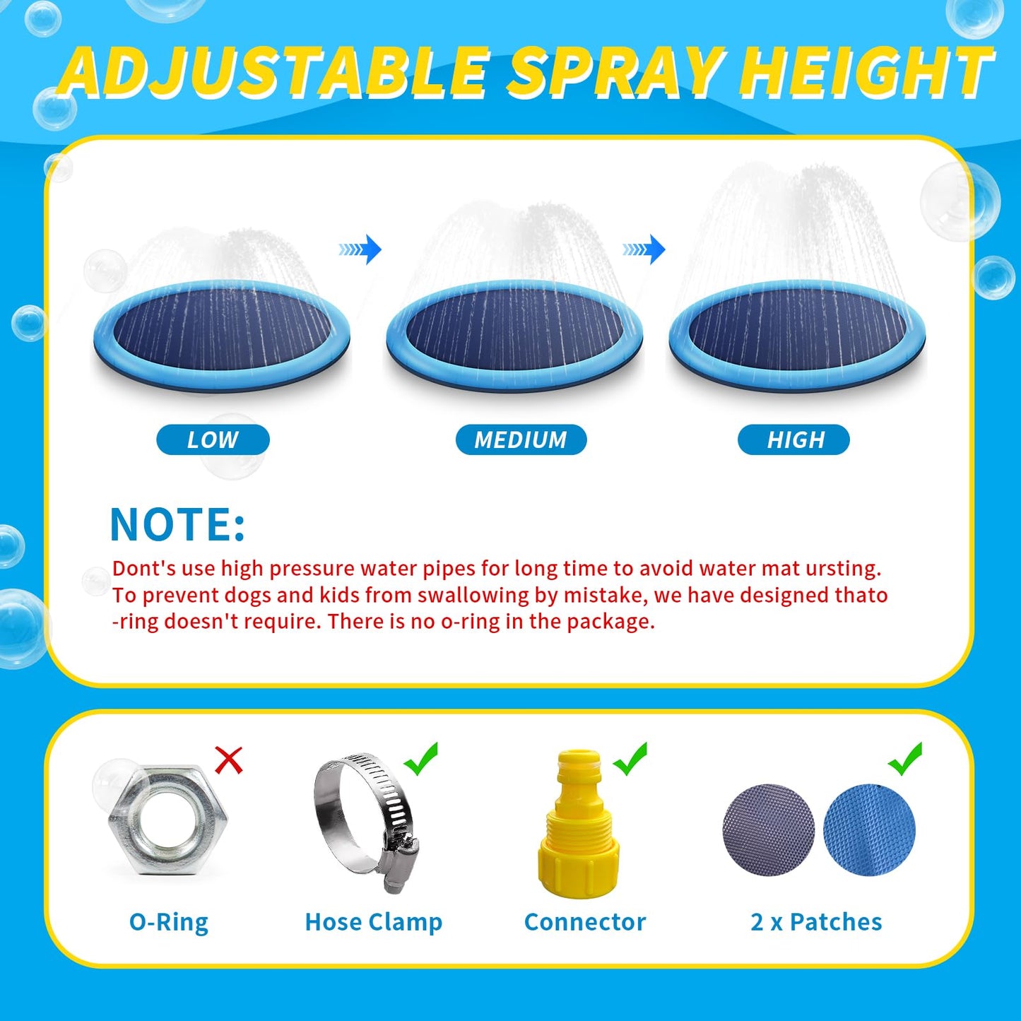 CNMTCCO Hundepool Faltbar und rutschfest - Verdicktes Planschbecken Fuer Hunde und Kinder,Robustes Wasserspielzeug Fuer Garten und Sommer,Splash Pad ohne Aufblasen,Mini Pool (100cm,Blau)