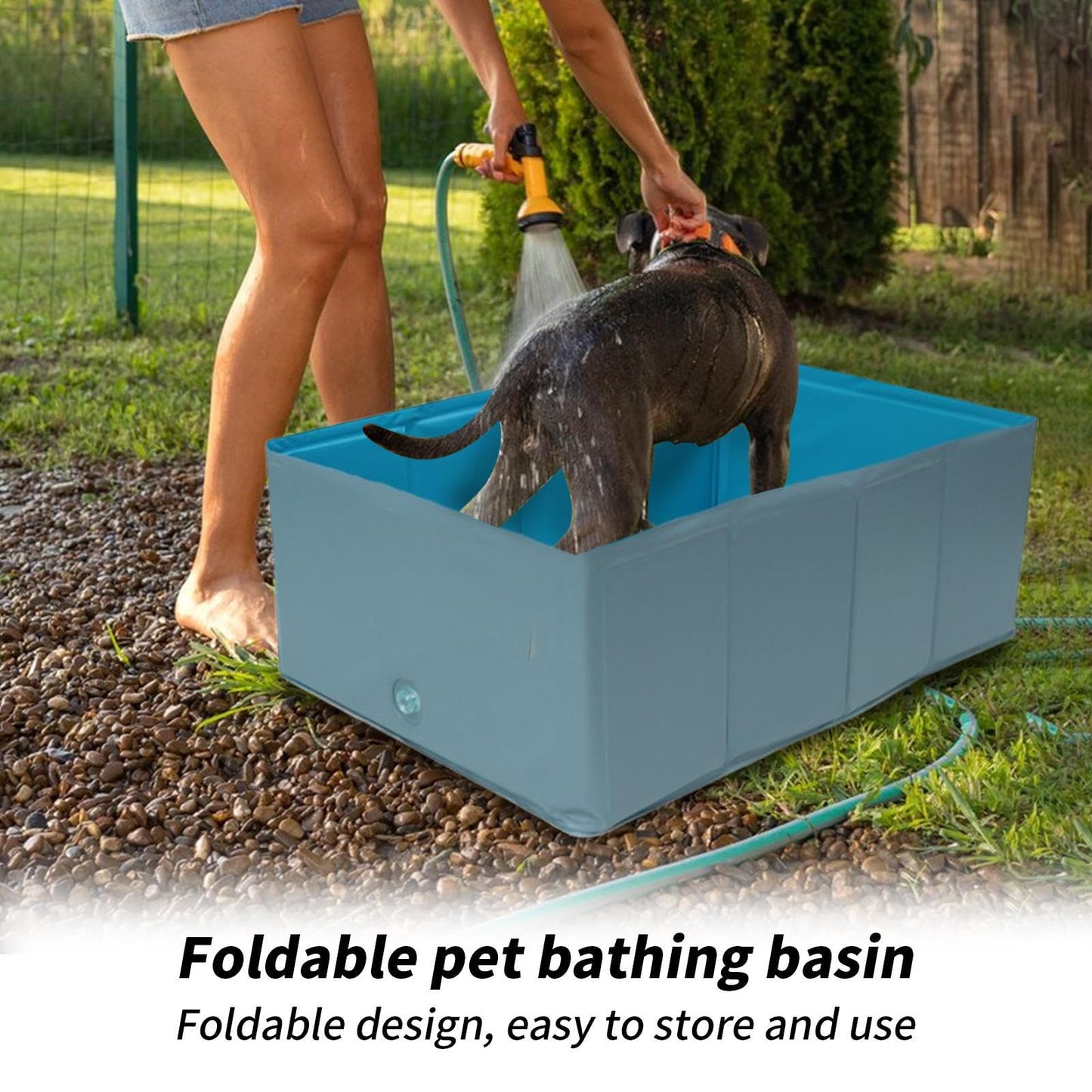 -Schwimmbecken – Faltbare quadratische Planschbecken, Planschbecken | PVC-Hundebadewanne, Duschwanne, Welpen-Waschmaschine für die häusliche Fellpflege im Innen- und Außenbereich